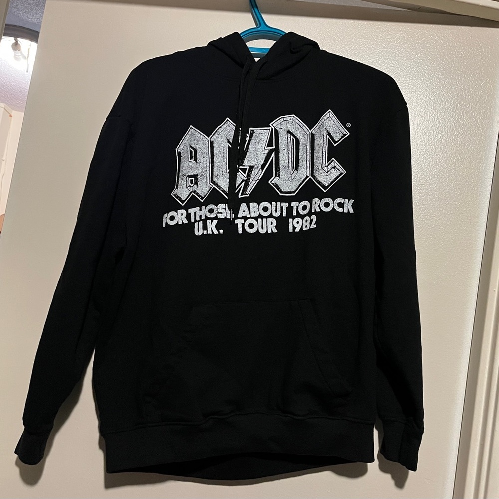 AC/DC BLACK PULLOVER HOODED SWEATER